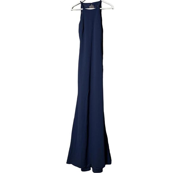 New Anthropologie BHLDN Foundry Dress HALTER-NECK $260 SIZE 10 Navy Lace Detail - Picture 4 of 6